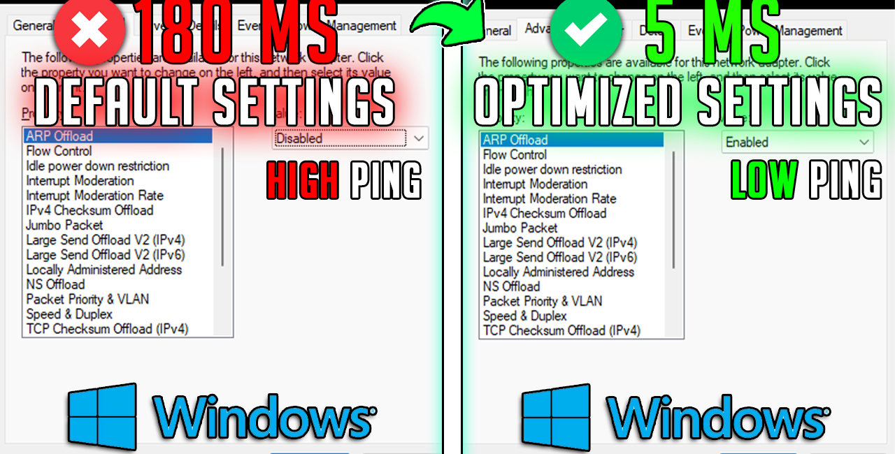 Best Ethernet Configuration Settings to LOWER PING & Packet Loss for Gaming in 2024 📈