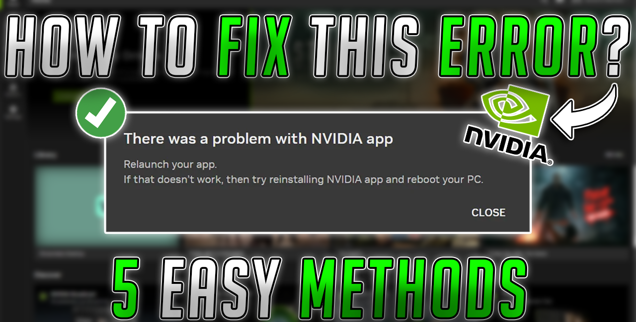 How to Fix NVIDIA App NOT OPENING in 5 Minutes✅
