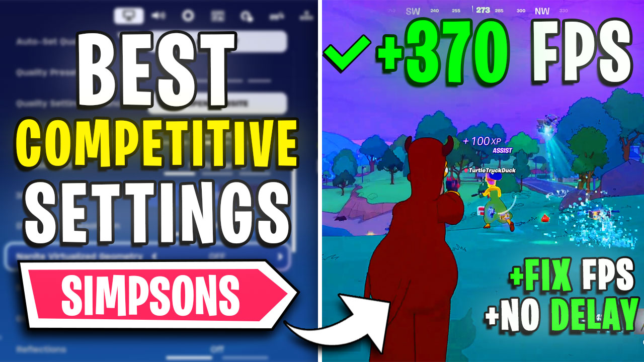 Fortnite Simpsons – BEST PC Settings to Fix FPS Drops, Lags, Stutters🔧 | DX12 Settings📈