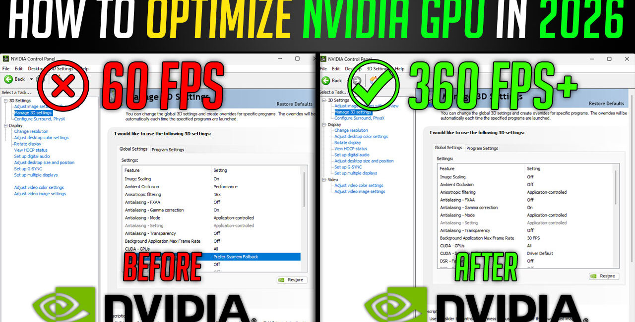 How to Setup & OPTIMIZE Your NVIDIA GPU in 2026 – Improve FPS, Reduce Lag & MAX Performance🔧